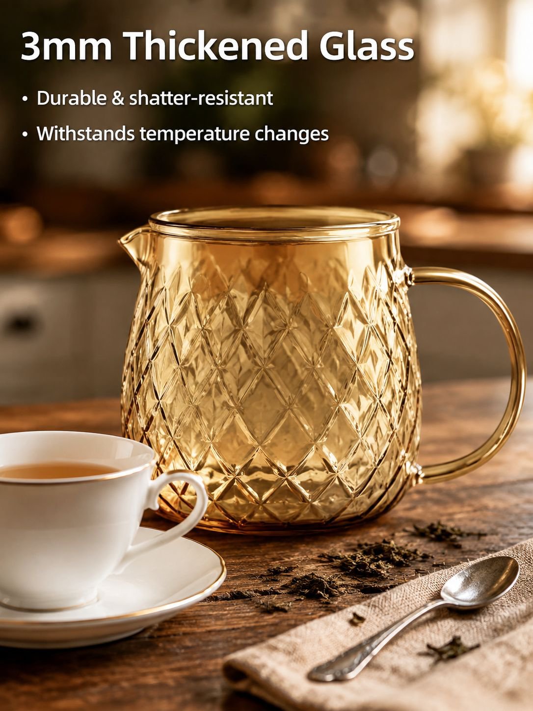 High borosilicate heat-resistant glass teapot