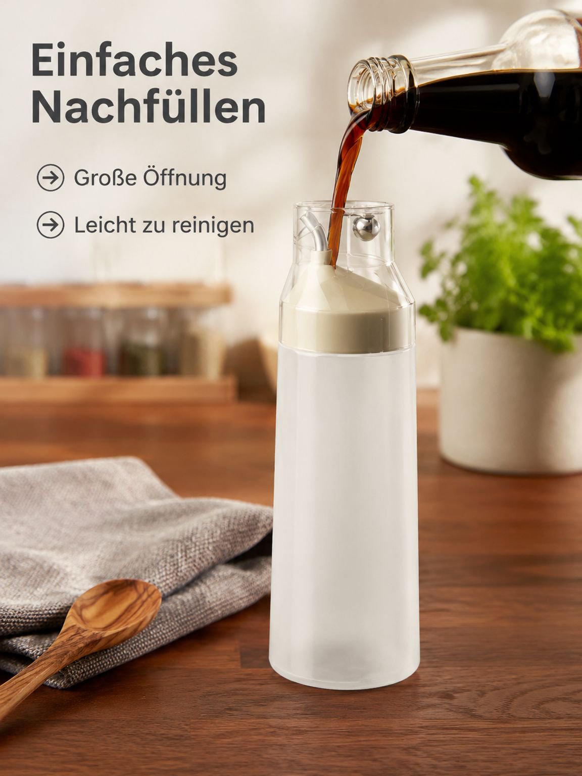 Tropffreie Sojasaucenflasche für Küche und Haushalt