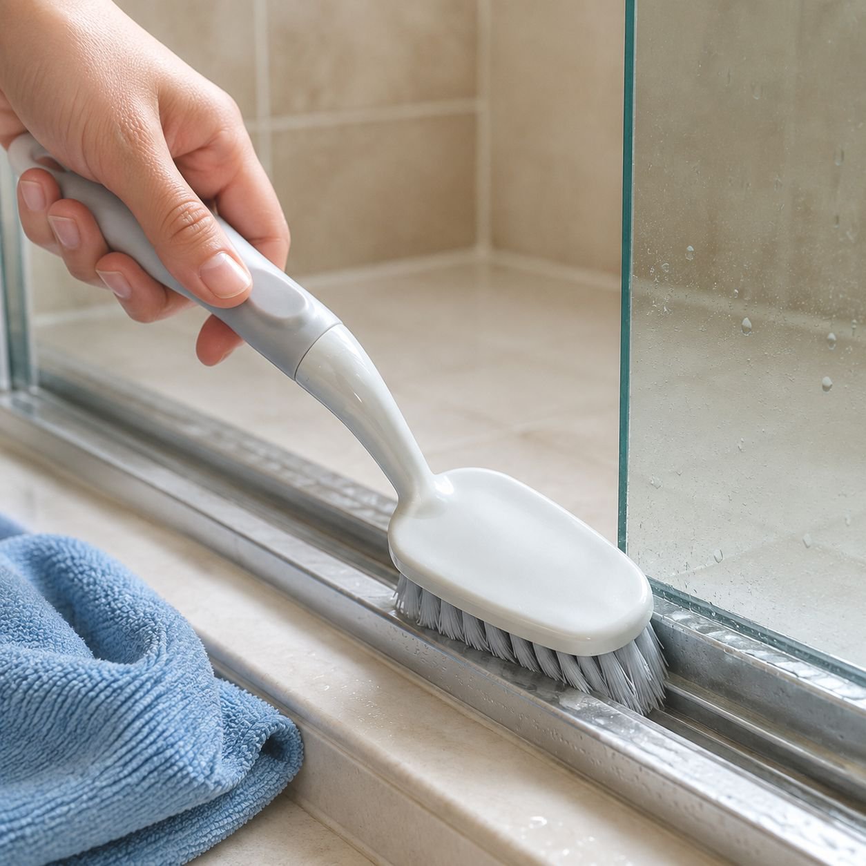 Ergonomic handle of multi-purpose cleaning brush