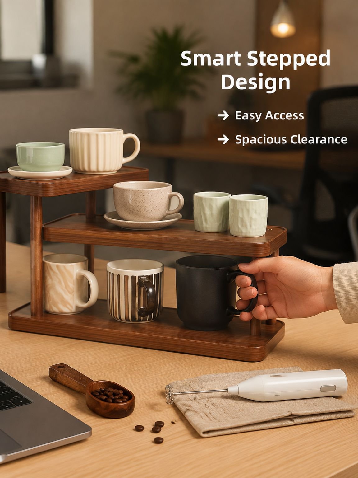 Desktop Teacup and Water Cup Organizer, Coffee Cup Display Rack