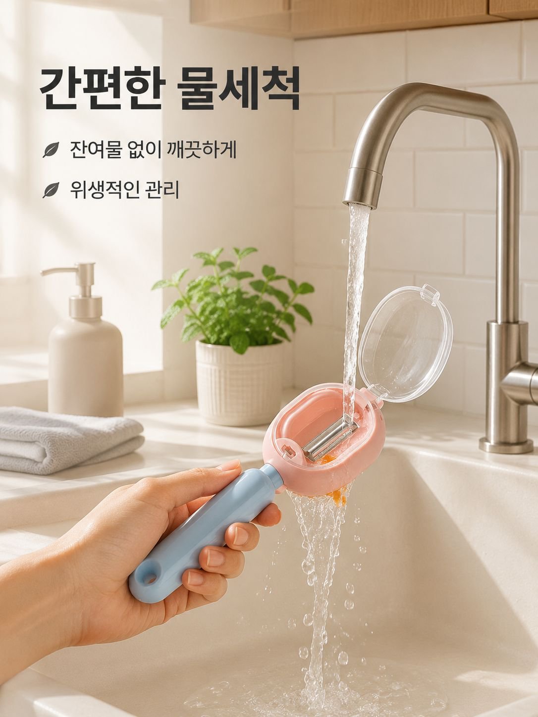 배색 감자·과일 전용 필러, 다기능 보관함, 감자·과일 껍질 벗기기 전용 도구