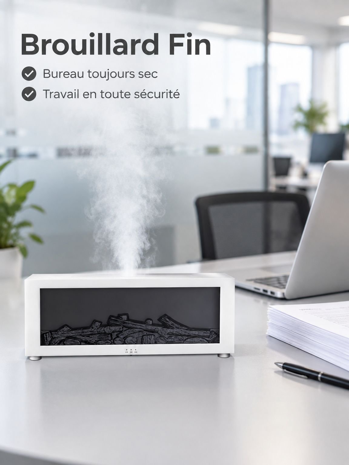 Machine d'aromathérapie de flamme de cheminée de simulation cool de bureau JMY humidificateur créati