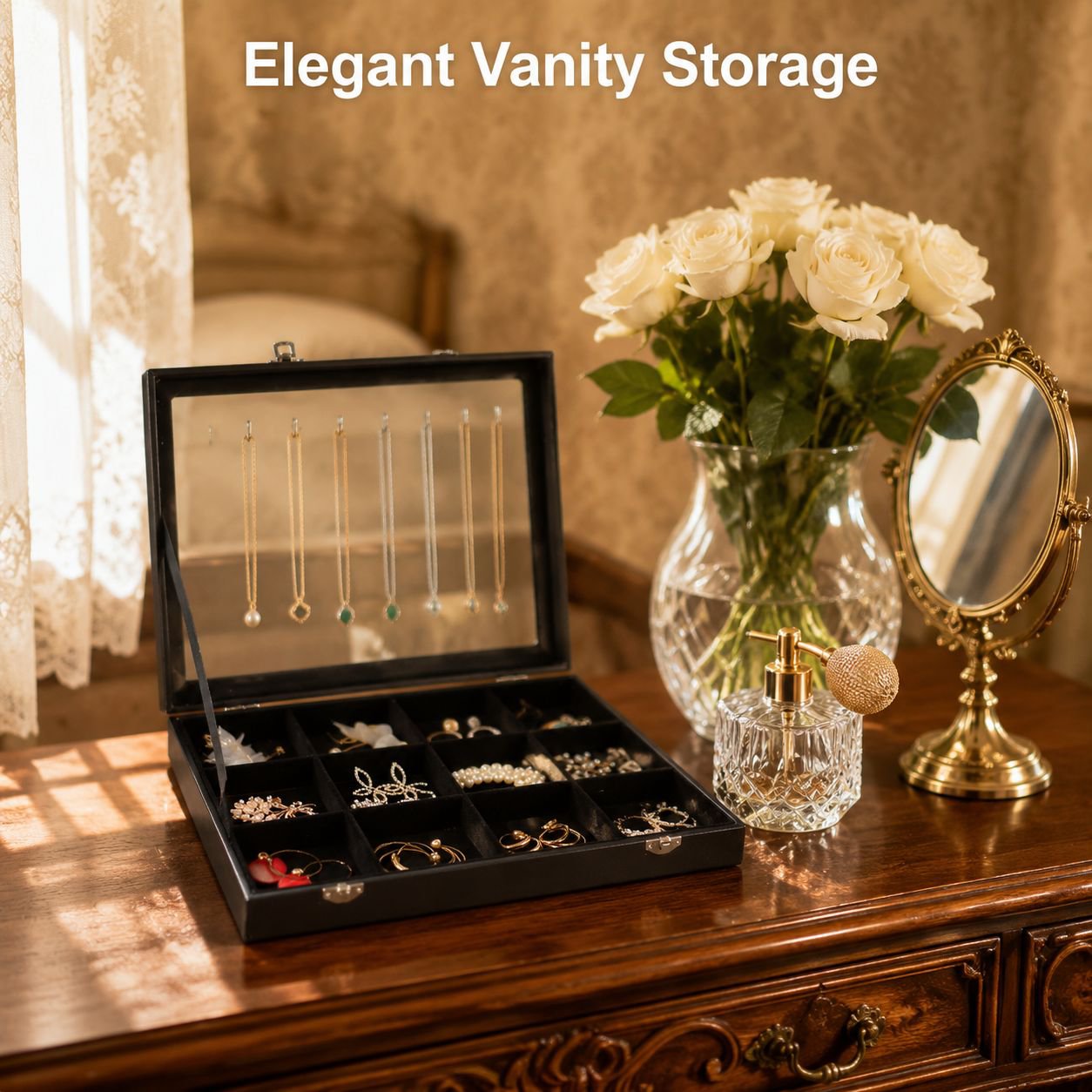 1pc Delicate Large Capacity Necklace Display Rack - Jewelry Organizer Box