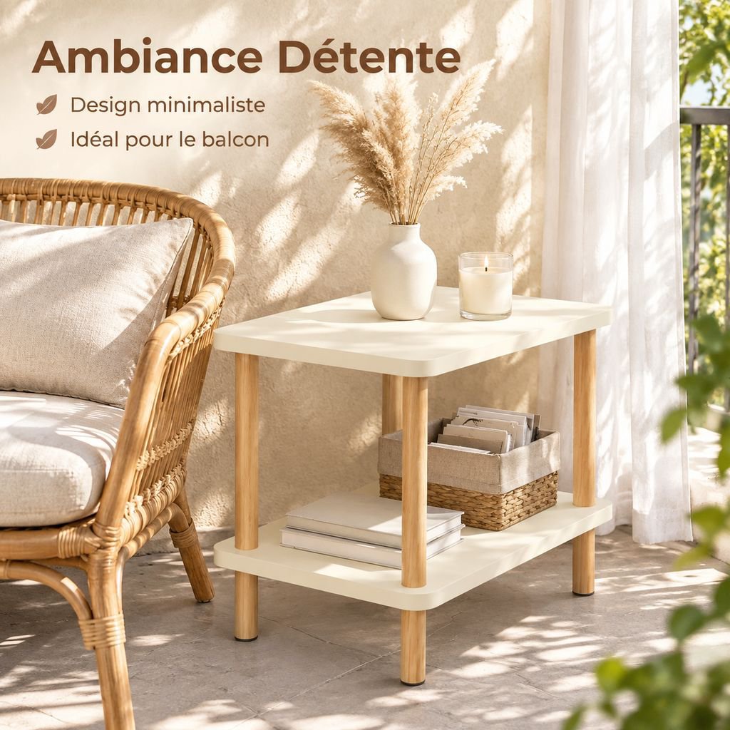 Petite Table d'Appoint Bout de Canapé Table Basse et Chevet pour Salon Chambre