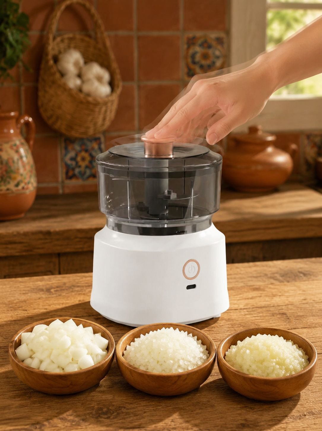 Procesador de alimentos rallando queso de manera eficiente