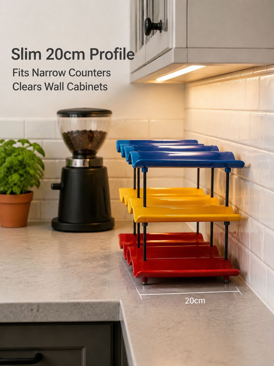 Wave-Shaped Cup Organizer Shelf