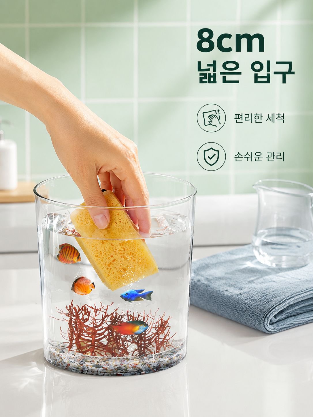 창의적인 원형 생태 어항