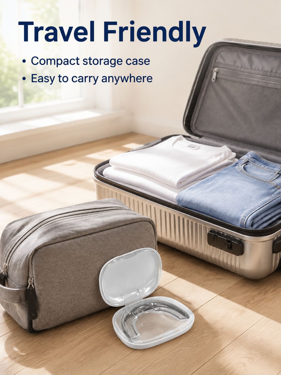 Snore guard protecting teeth from grinding at night
