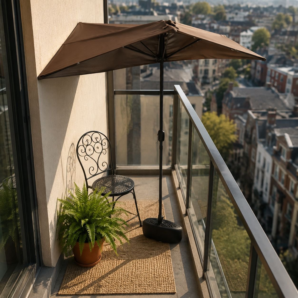 Sturdy mounting hardware for outdoor wall parasol