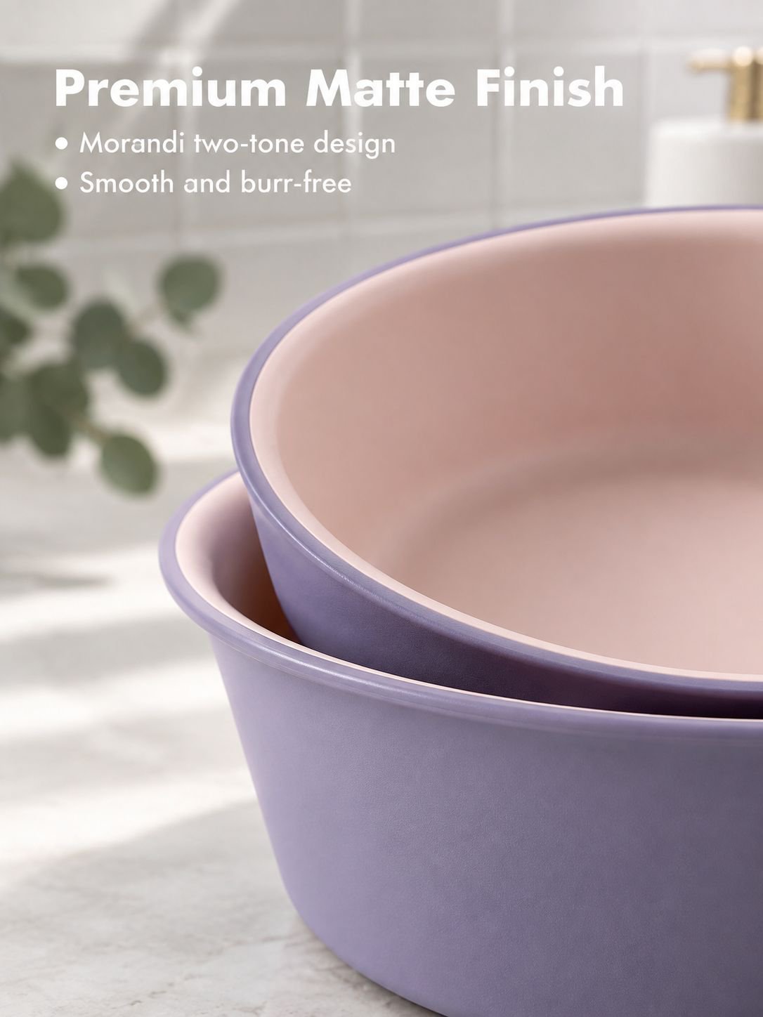 Front view of Durable Large Face Basin with smooth finish