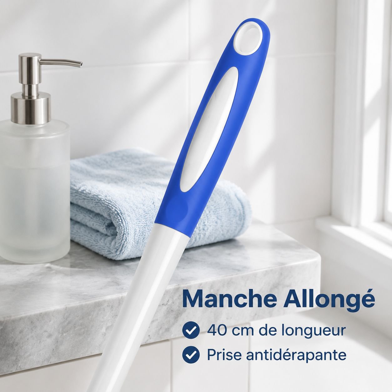 Brosse de toilette à long manche