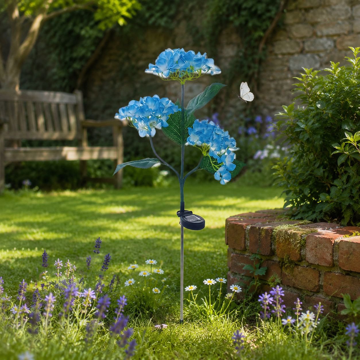 Solar Hydrangea String Lights Outdoor Waterproof Decorative Lamp for Garden and Home