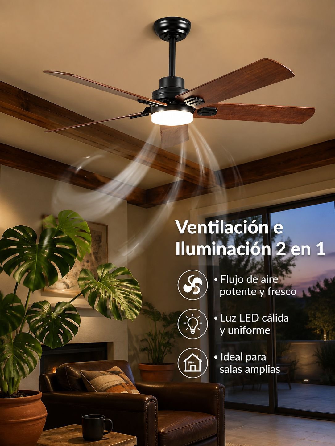 Ventilador LED de alta potencia y bajo ruido