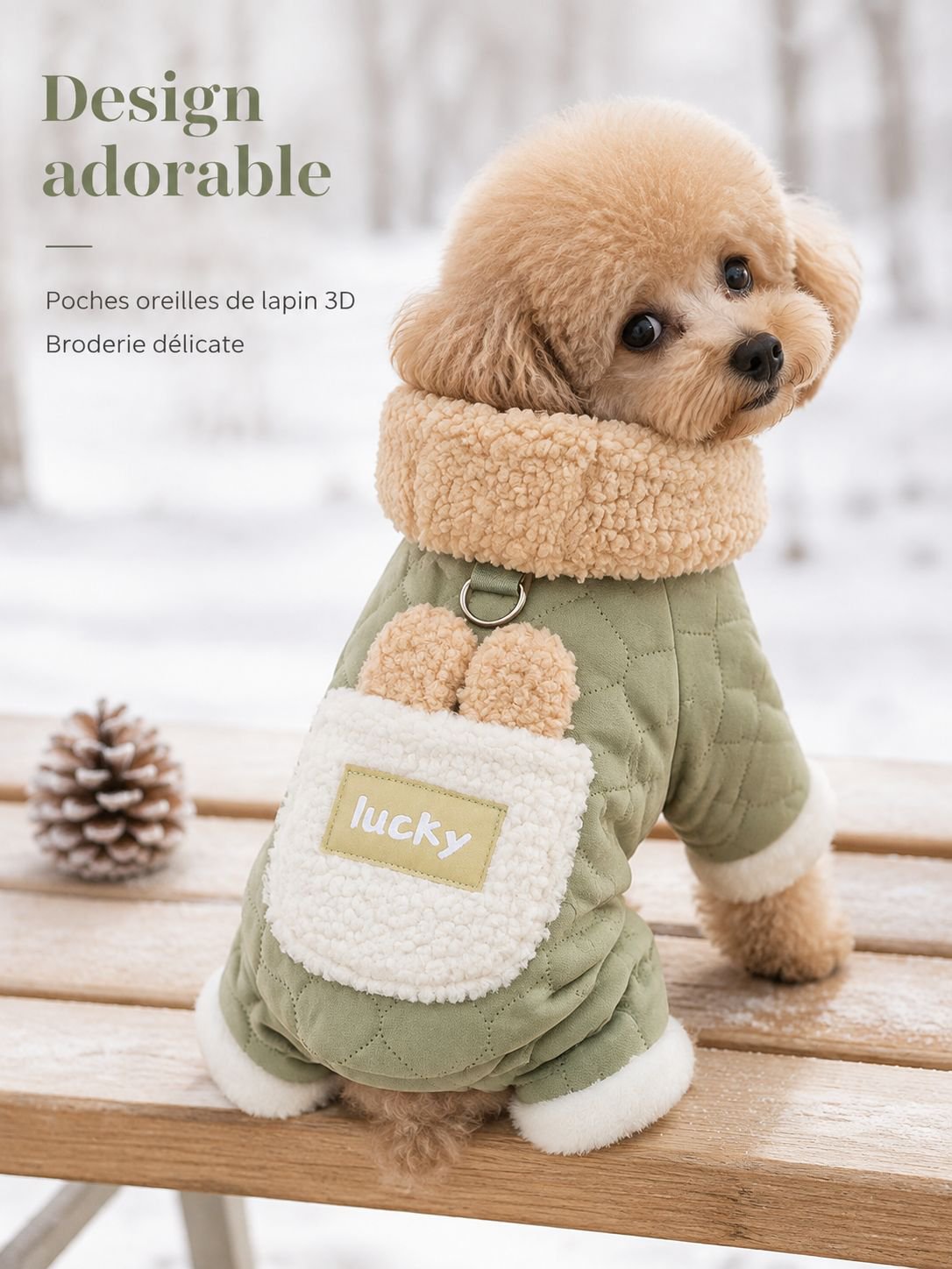Manteau épais pour chien conçu pour les journées froides