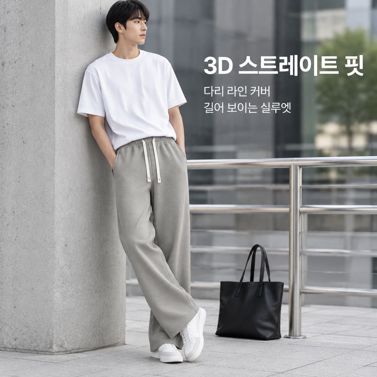 남성 루즈핏 스트레이트 운동 팬츠
