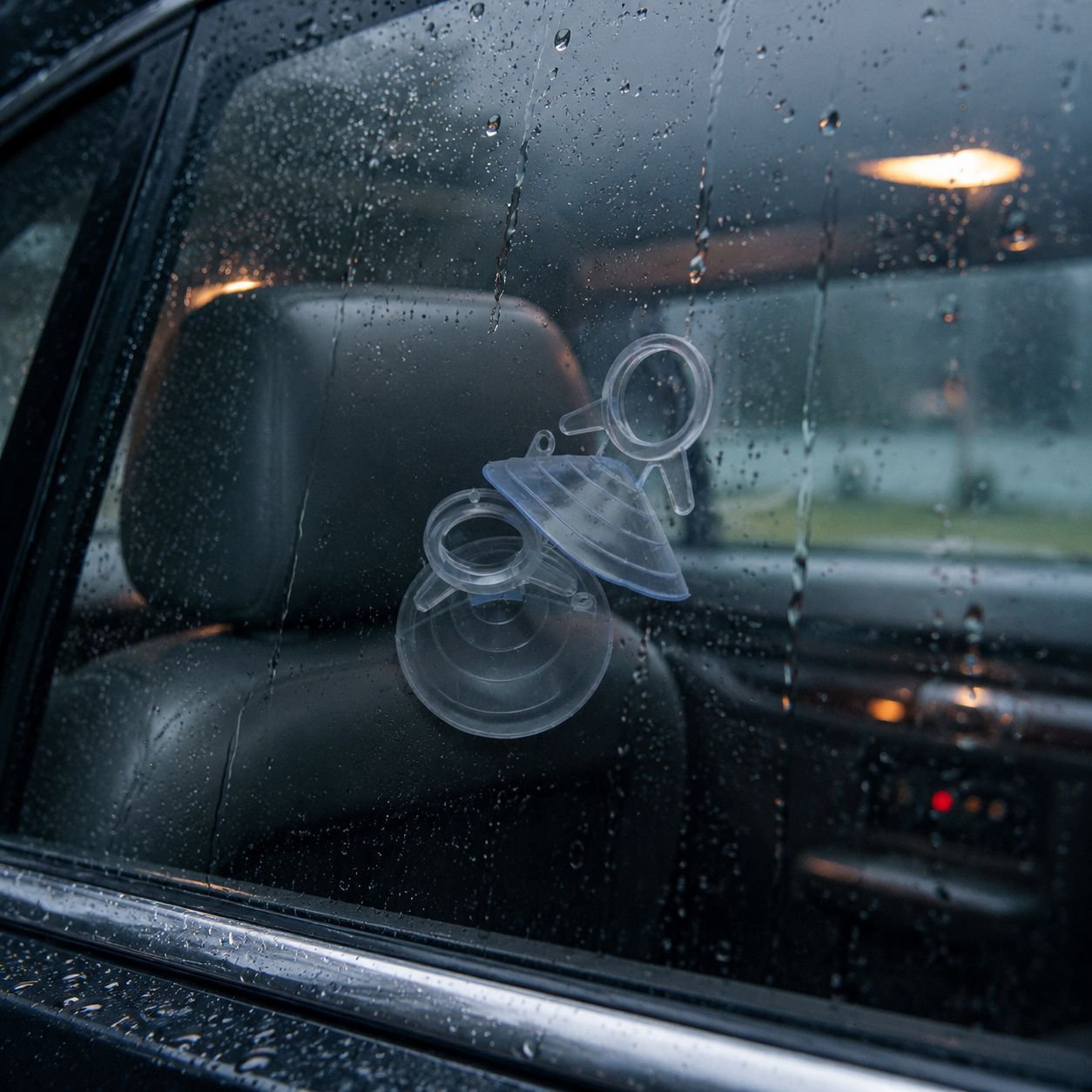 Secure car window curtain with dovetail type suction cup