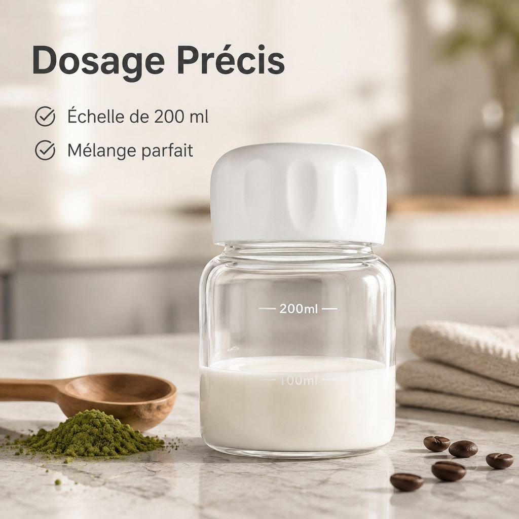 Tasse en verre borosilicate portable et shaker