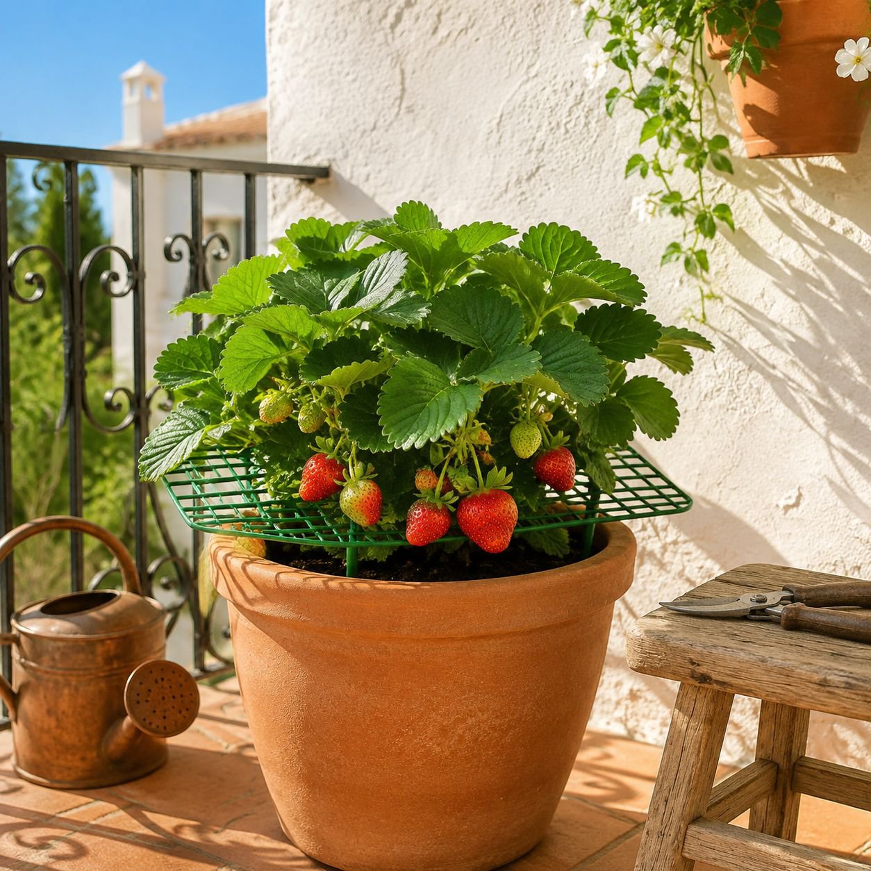 Soporte de cultivo para fresas de material PP para balcón