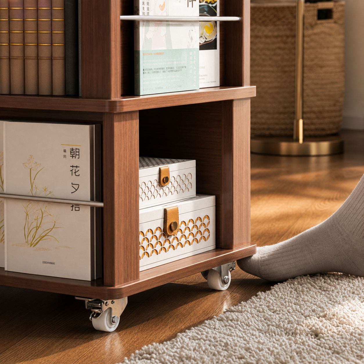 Rotating Kids Bookshelf Magazine Rack for Living Room