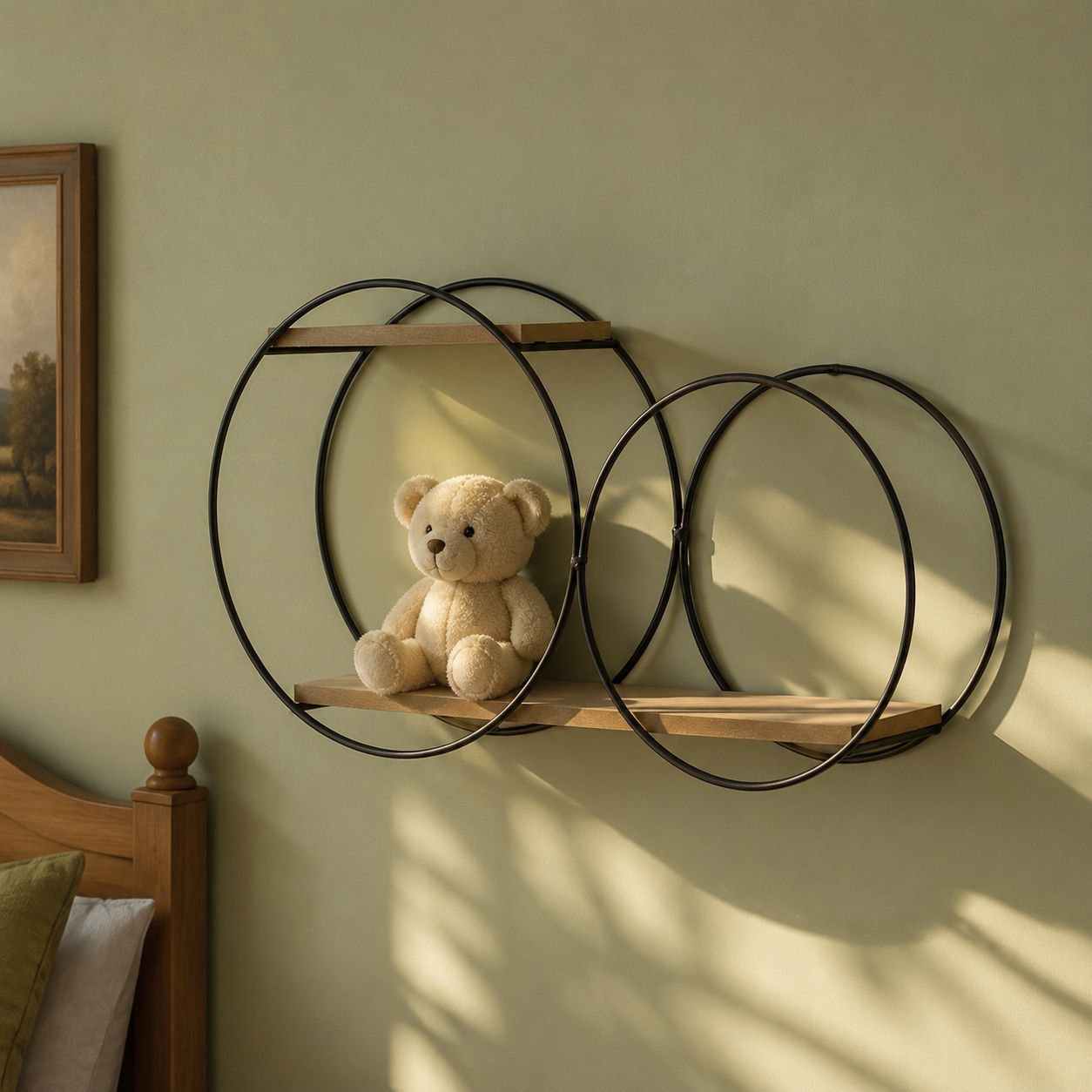 Decorative storage shelf for dormitory wall organization
