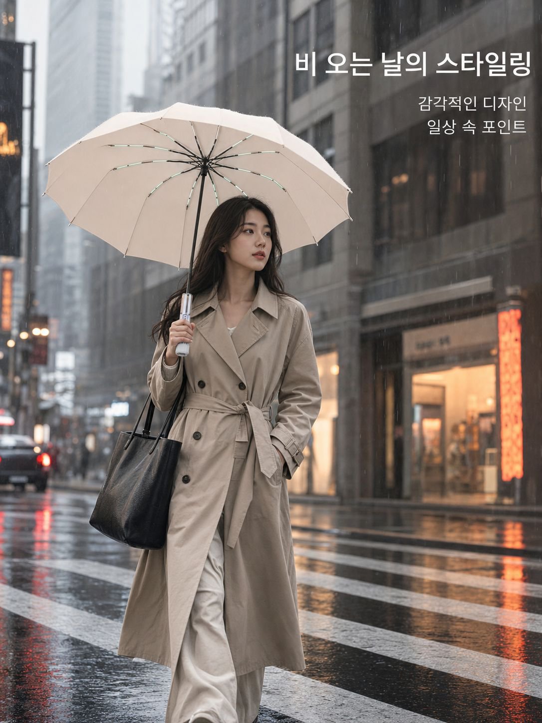 24개 살대가 있는 완전 자동 우산