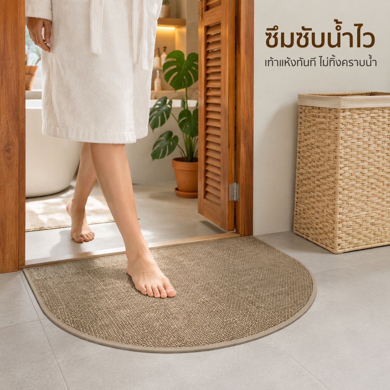 พรมปูพื้นประตูห้องน้ำกันเปื้อนและกันลื่น