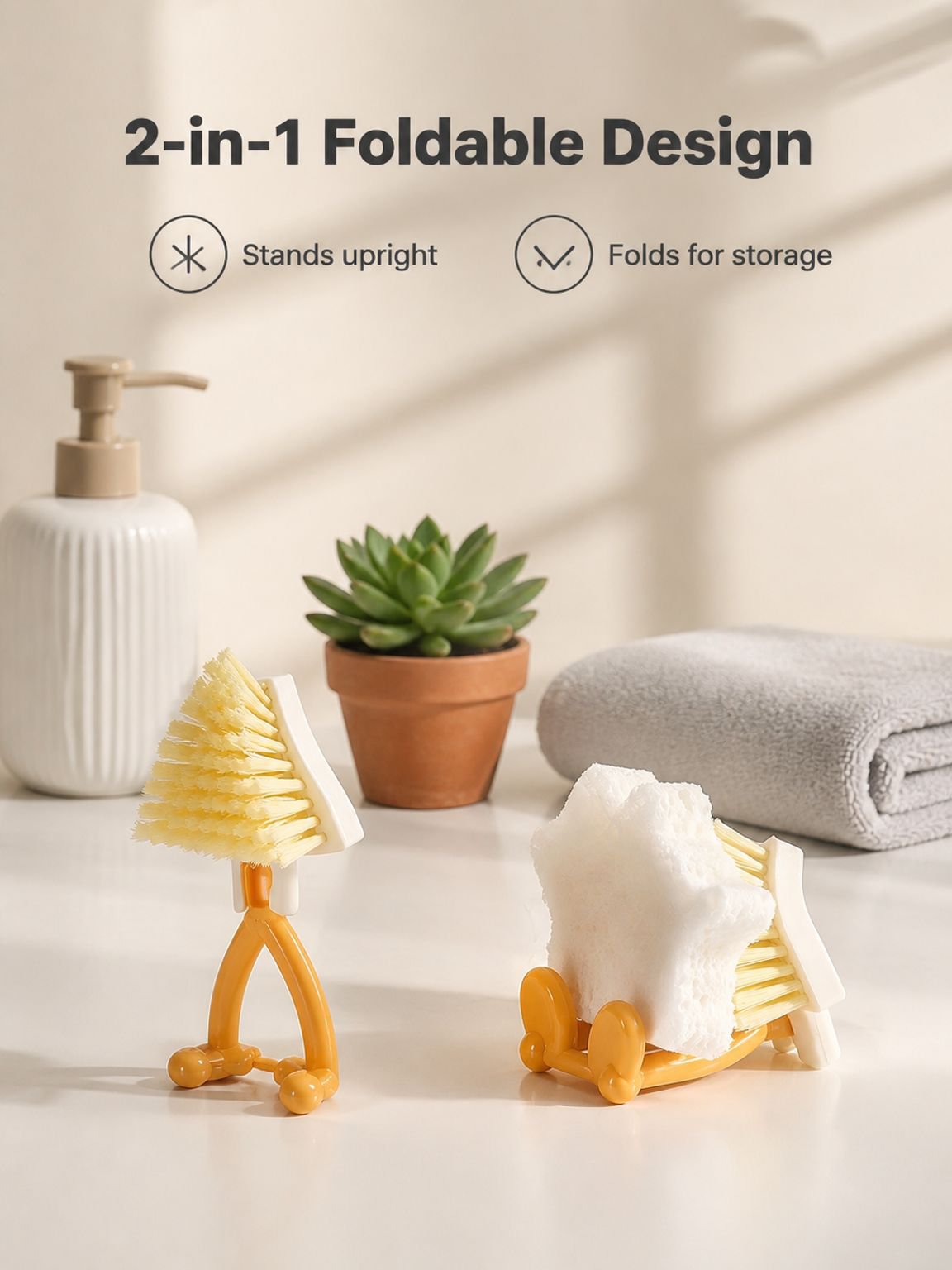 Foldable No-Dead-Angle Triangle Cleaning Brush