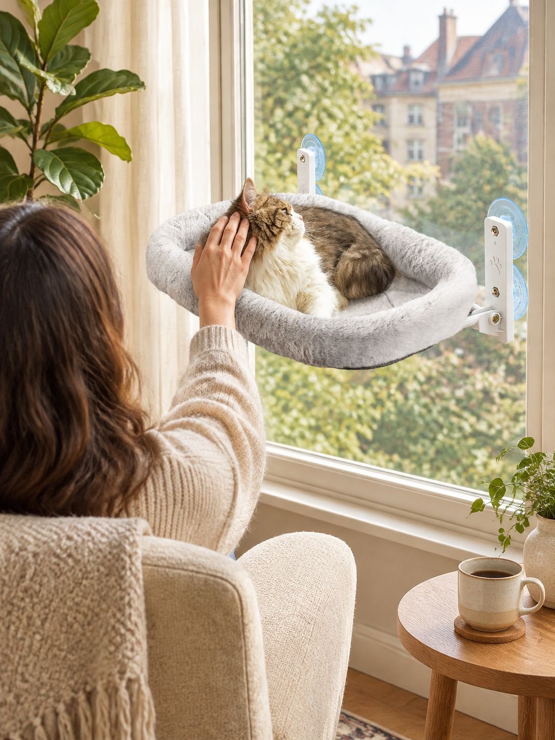 Hamac de fenêtre robuste pour chat d'intérieur