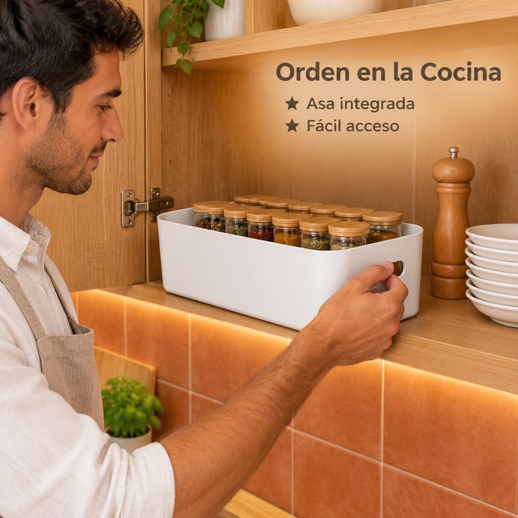 Caja organizadora de escritorio rectangular