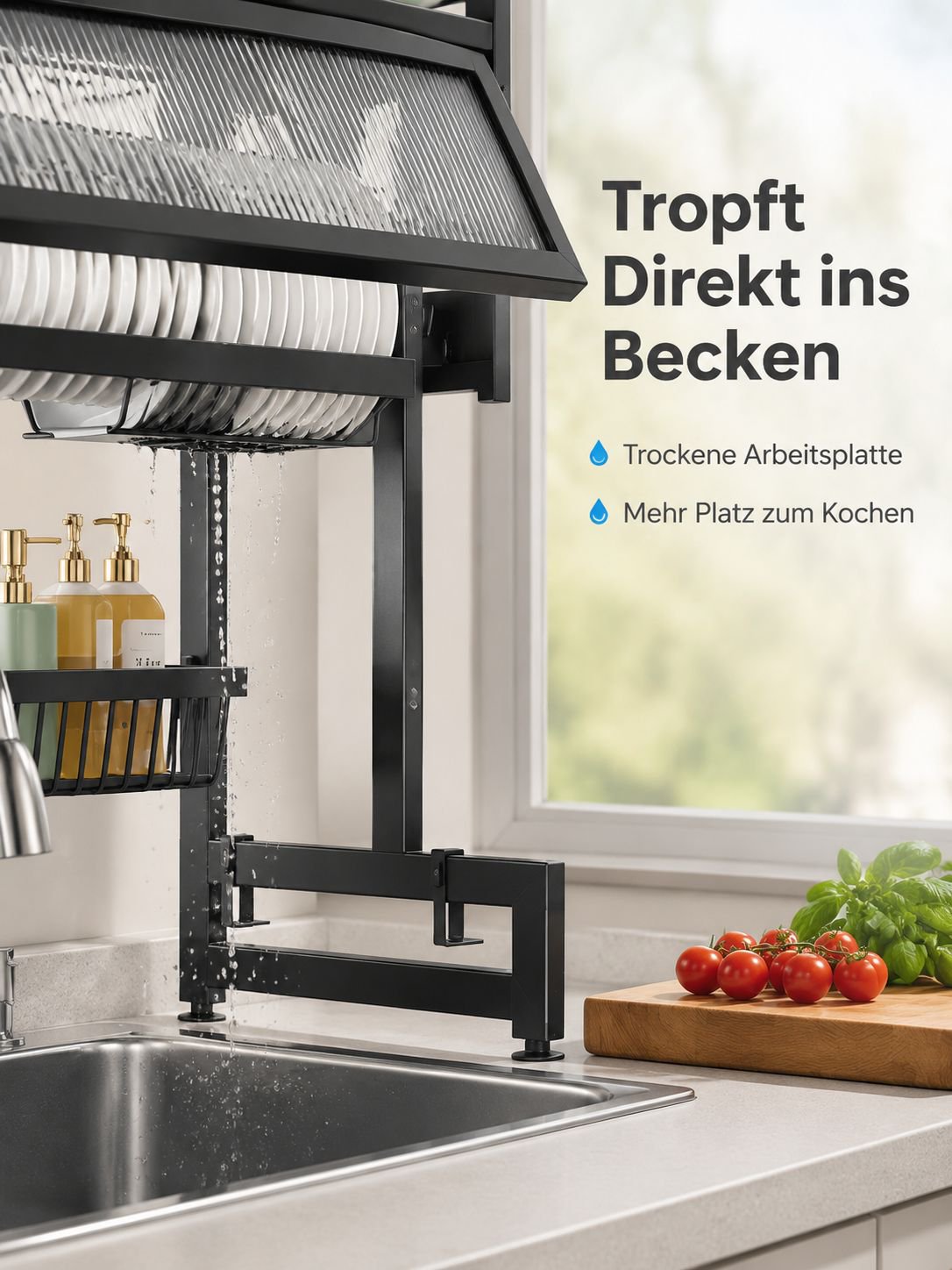 Multifunktionales Abtropfgestell aus Metall