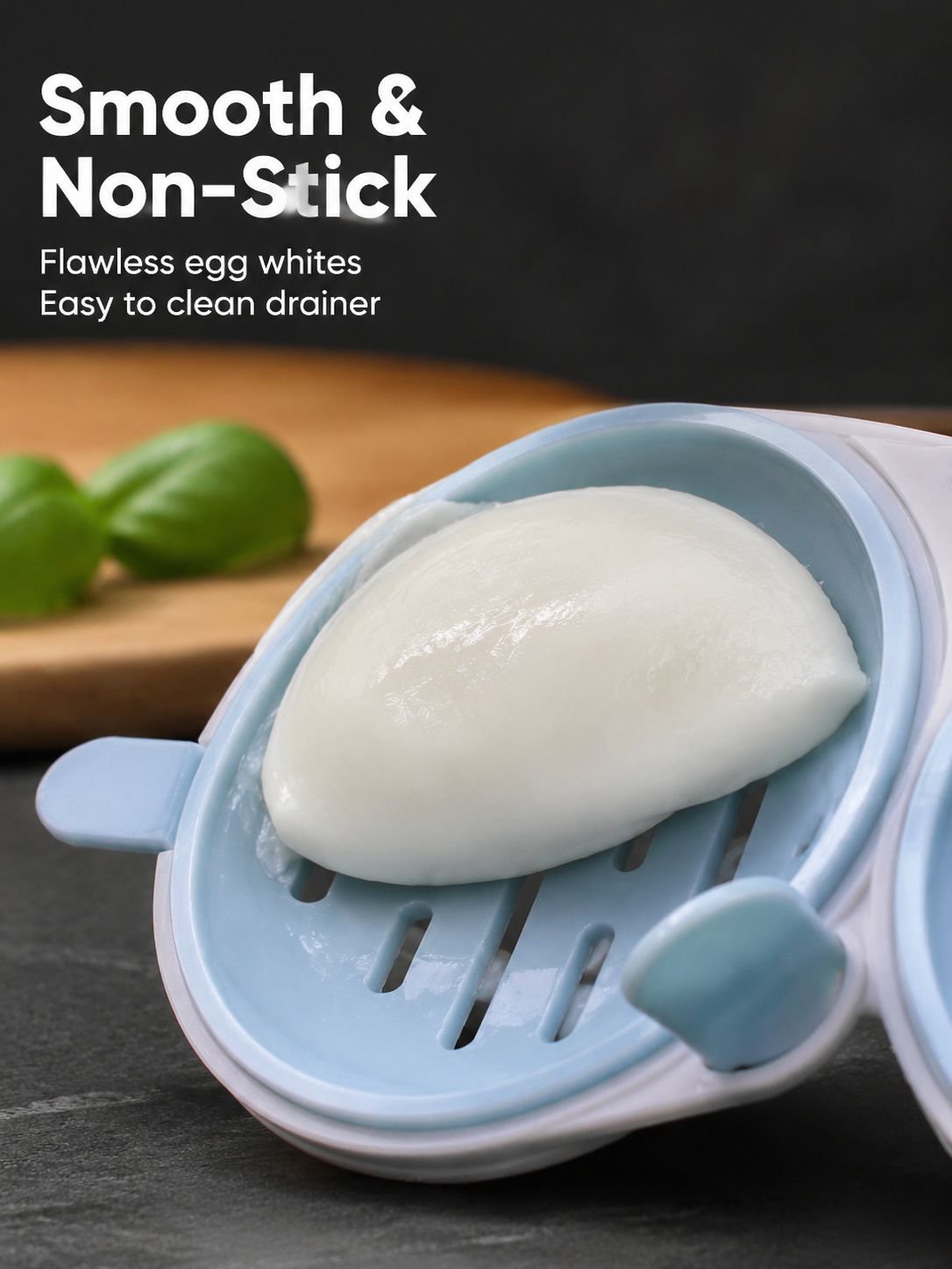 Quick egg cooker showing freshly steamed eggs