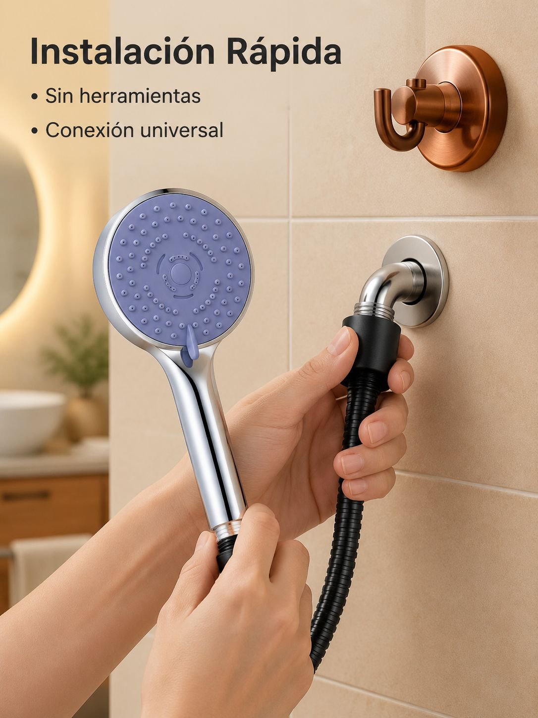 Cabezal de ducha ajustable con chorro intenso