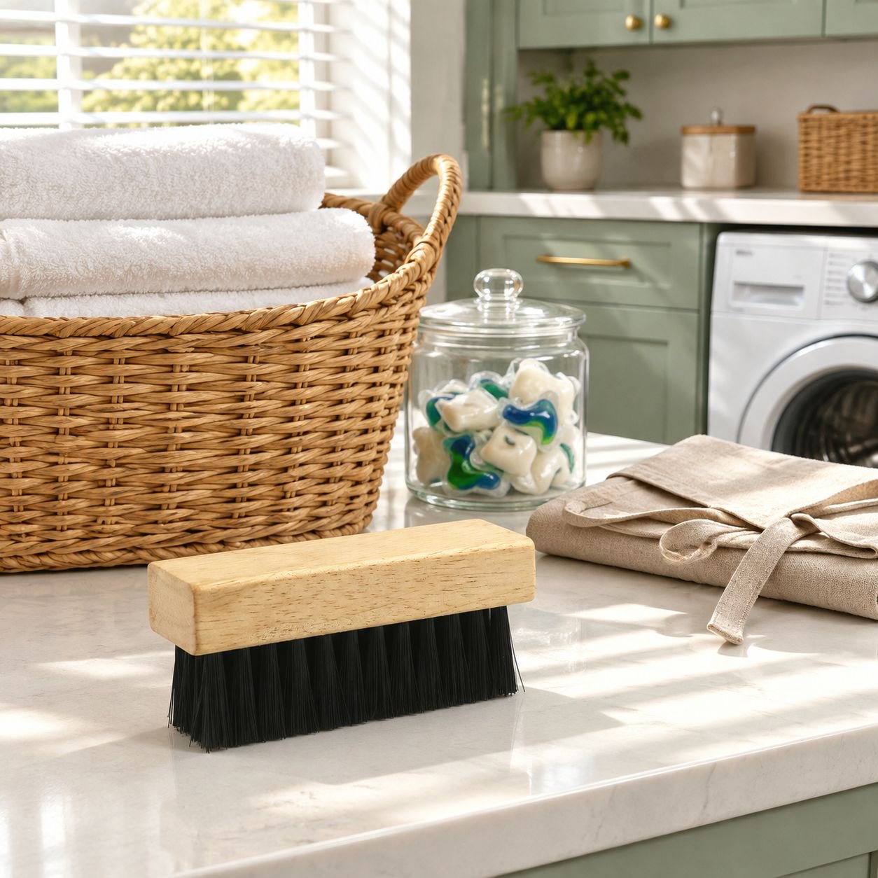 Multi-functional shoe and laundry brush