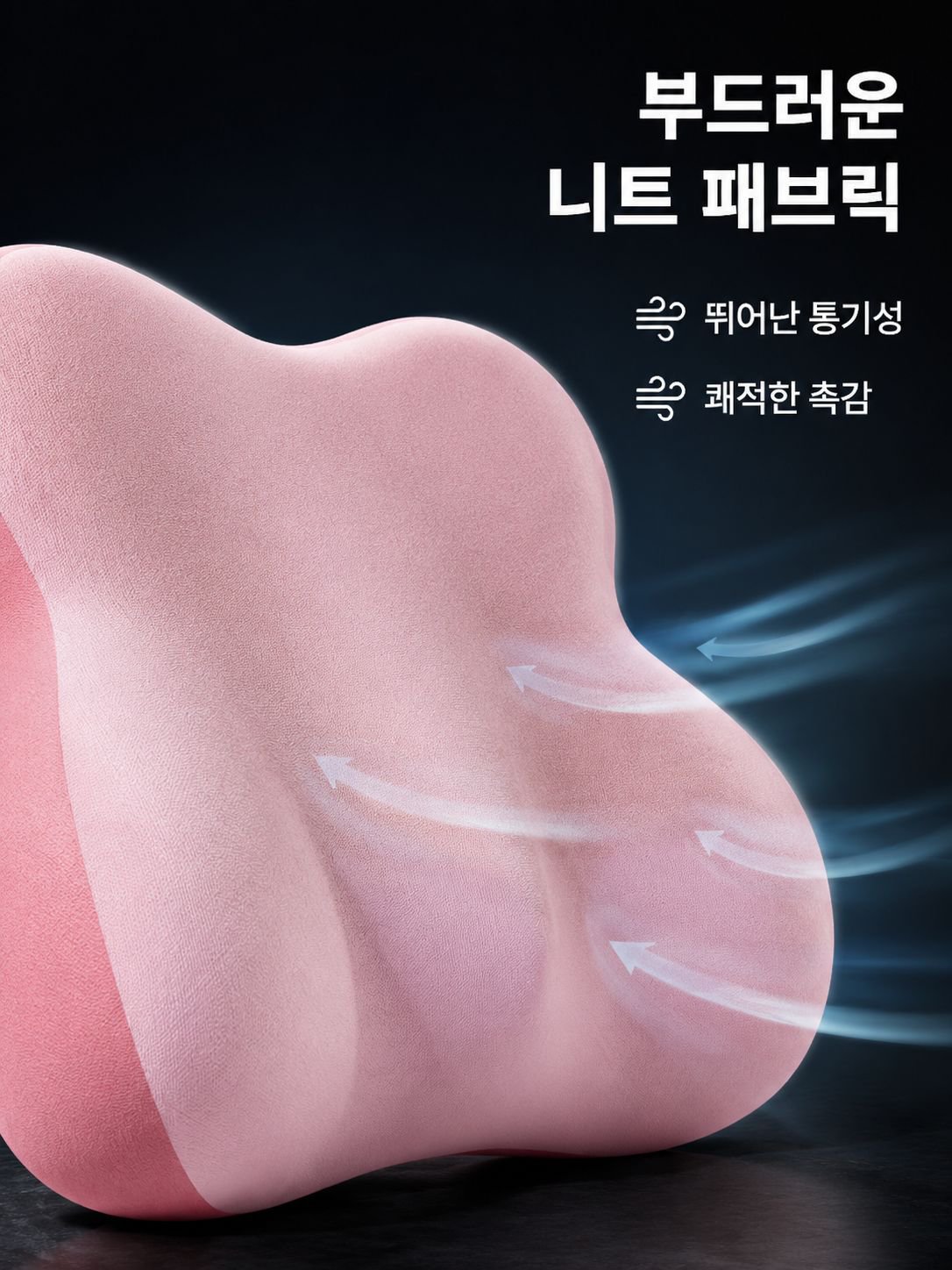 인체공학적 디자인의 자동차 허리쿠션 클로즈업