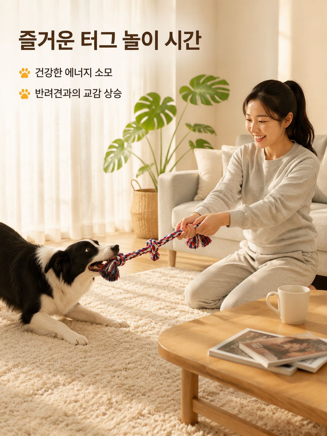 씹기 및 치아 관리용으로 큰 개에게 적합한 삼베 로프
