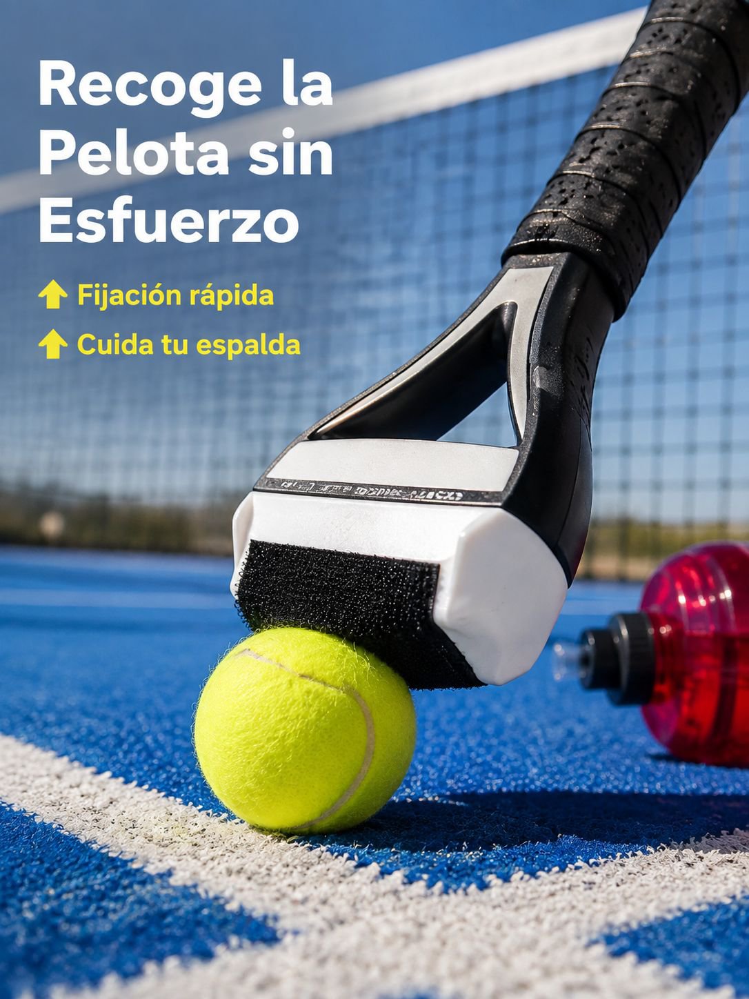 Recogepelotas adhesivo sin necesidad de agacharse