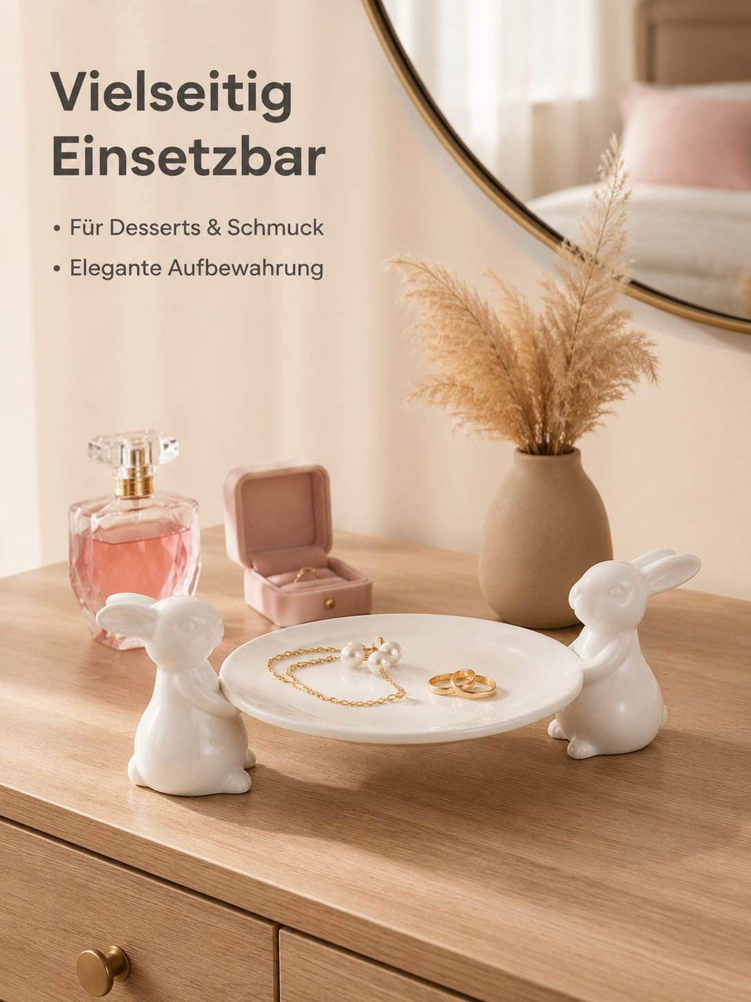 Dessertteller aus Keramik in Hasenform