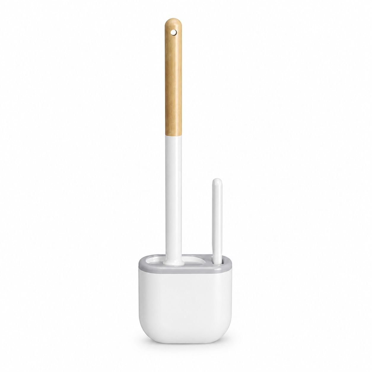 No-Drill Wall-Mounted Silicone Toilet Brush Set with Long Handle