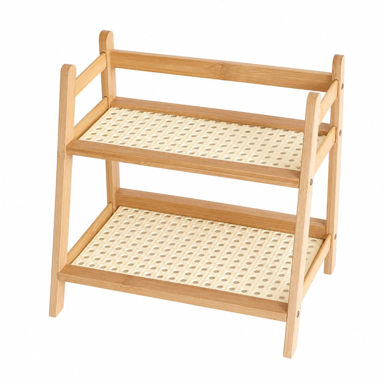 Cream Style Desktop Storage Shelf, Free Standing Multi-Layer Organizer