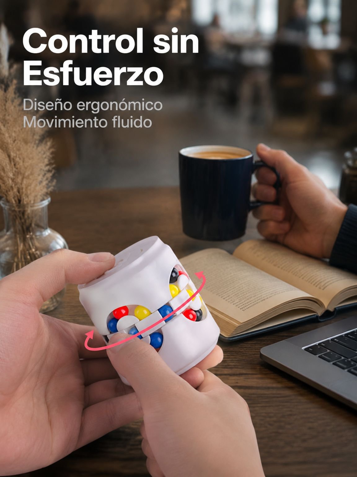 Juguete trompo de bola para dedos en lata