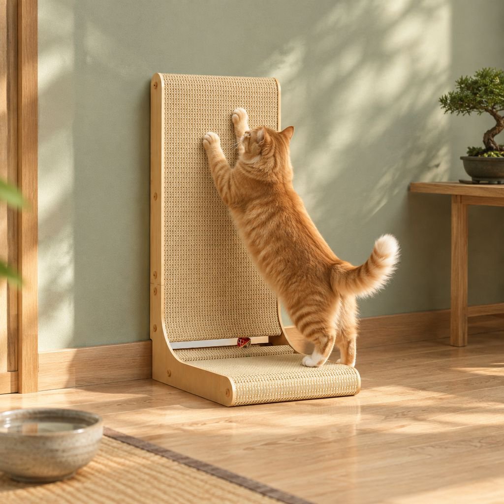 猫専用L字型スタンド爪とぎボード｜頑丈で使いやすい爪とぎ器