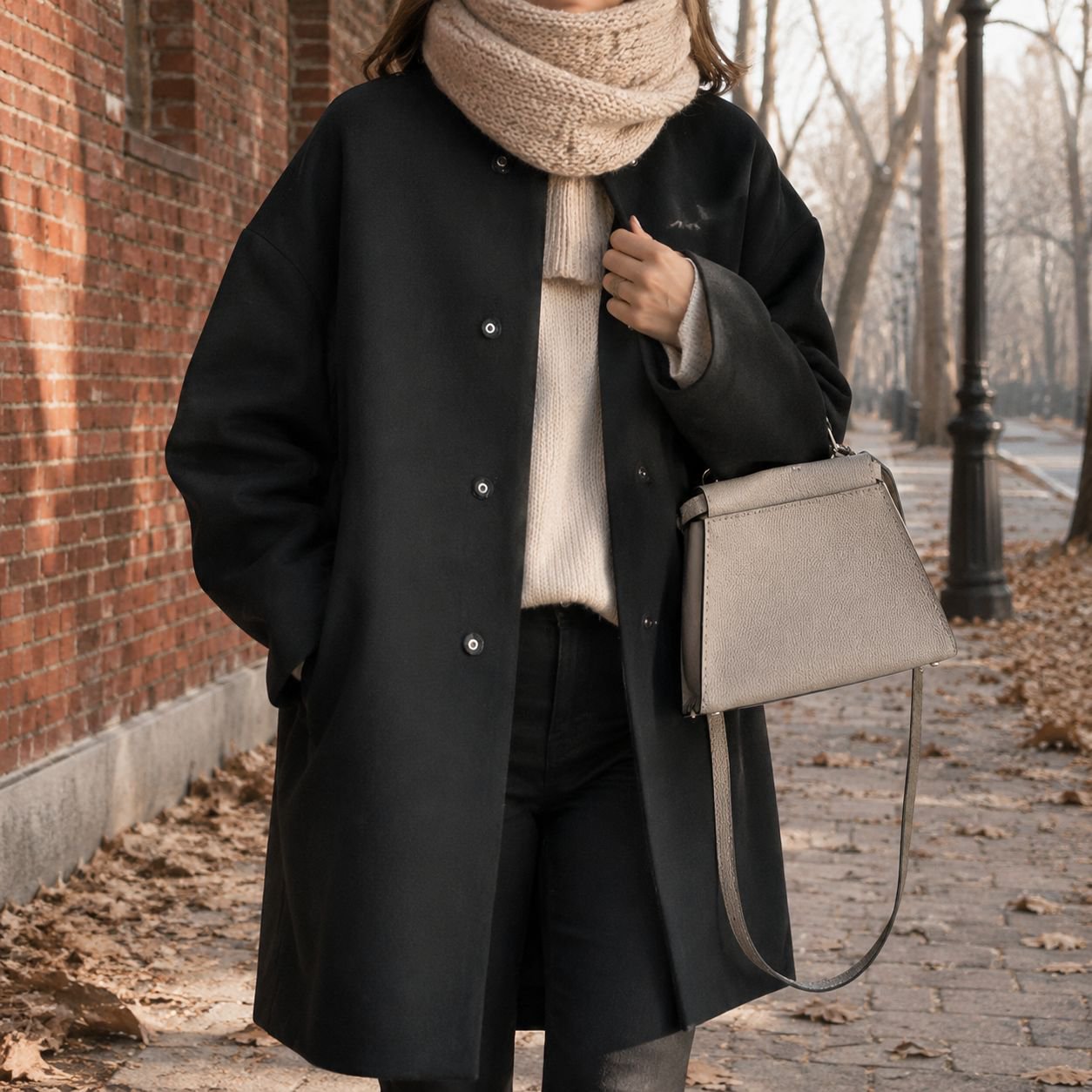 Chaqueta de lana para mujer, color sólido, ajuste suelto, recta, otoño e invierno