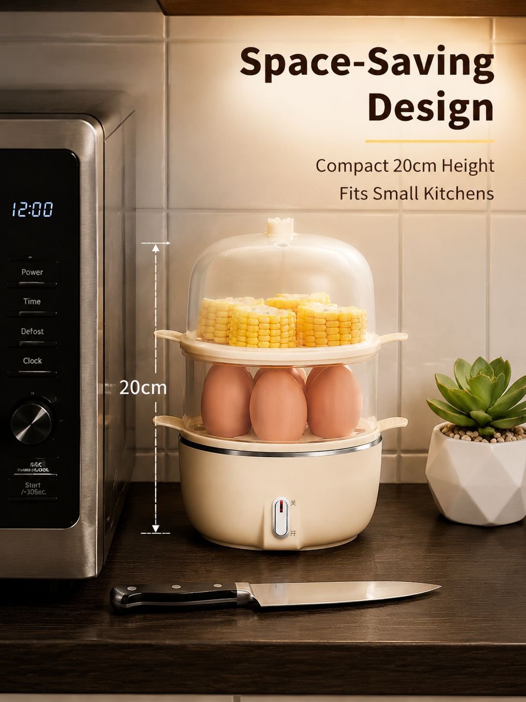 Multifunctional Double Layer Mini Egg Cooker