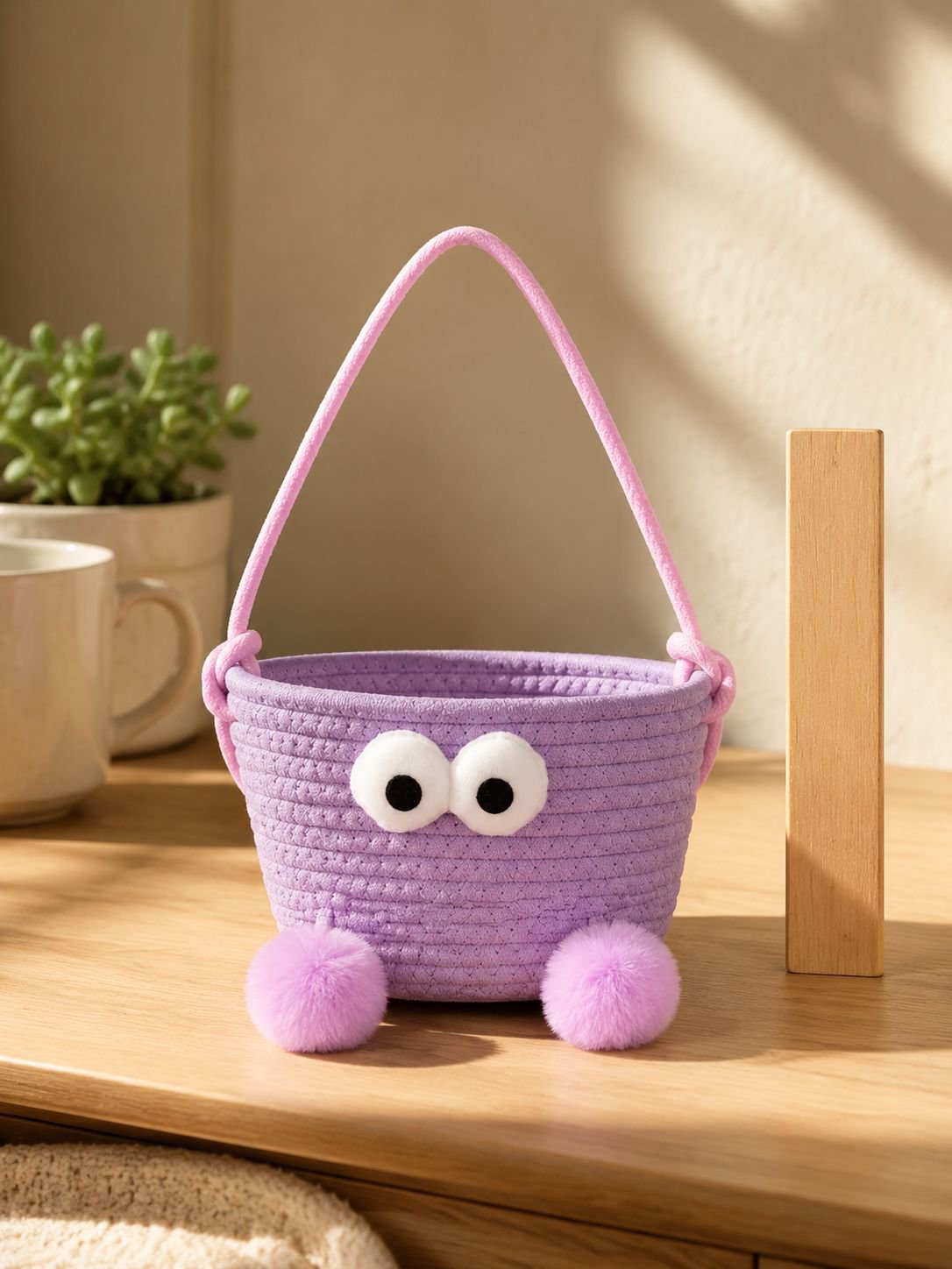 Wall hook mounted storage basket for easy access