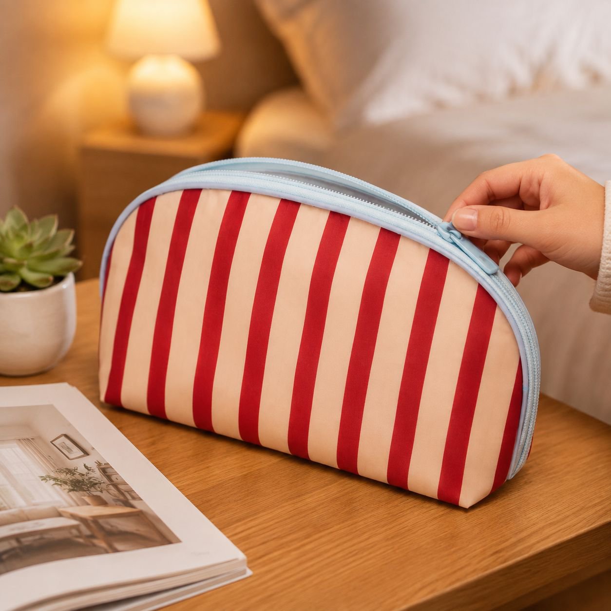 Easy to carry portable wash bag with handle