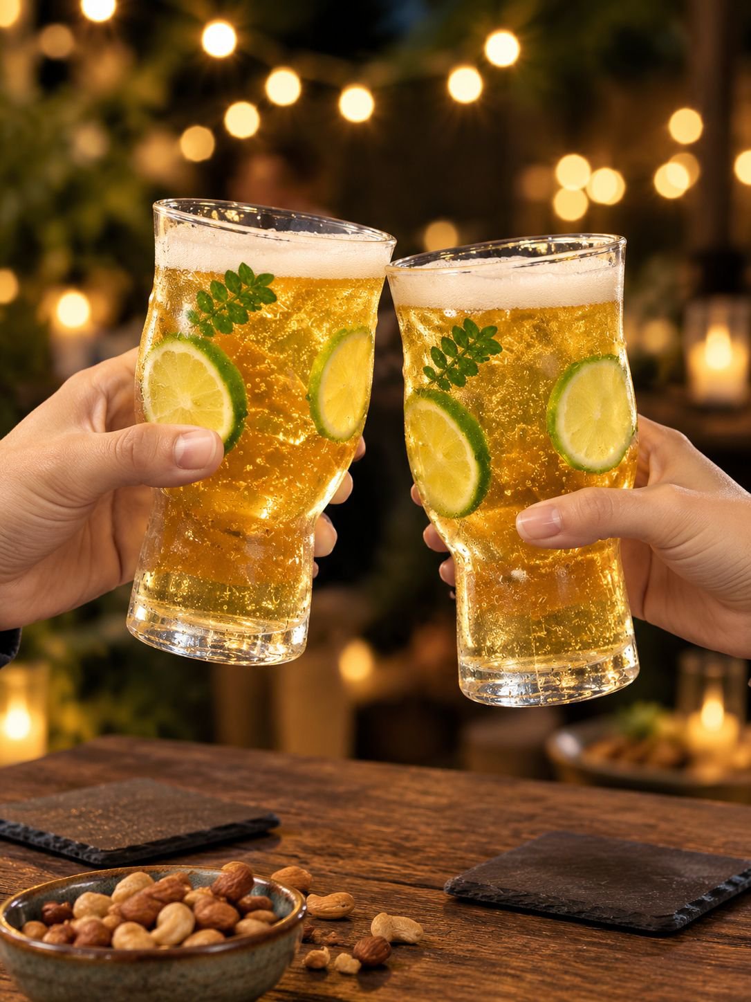 Clear glass cup with water and lemon