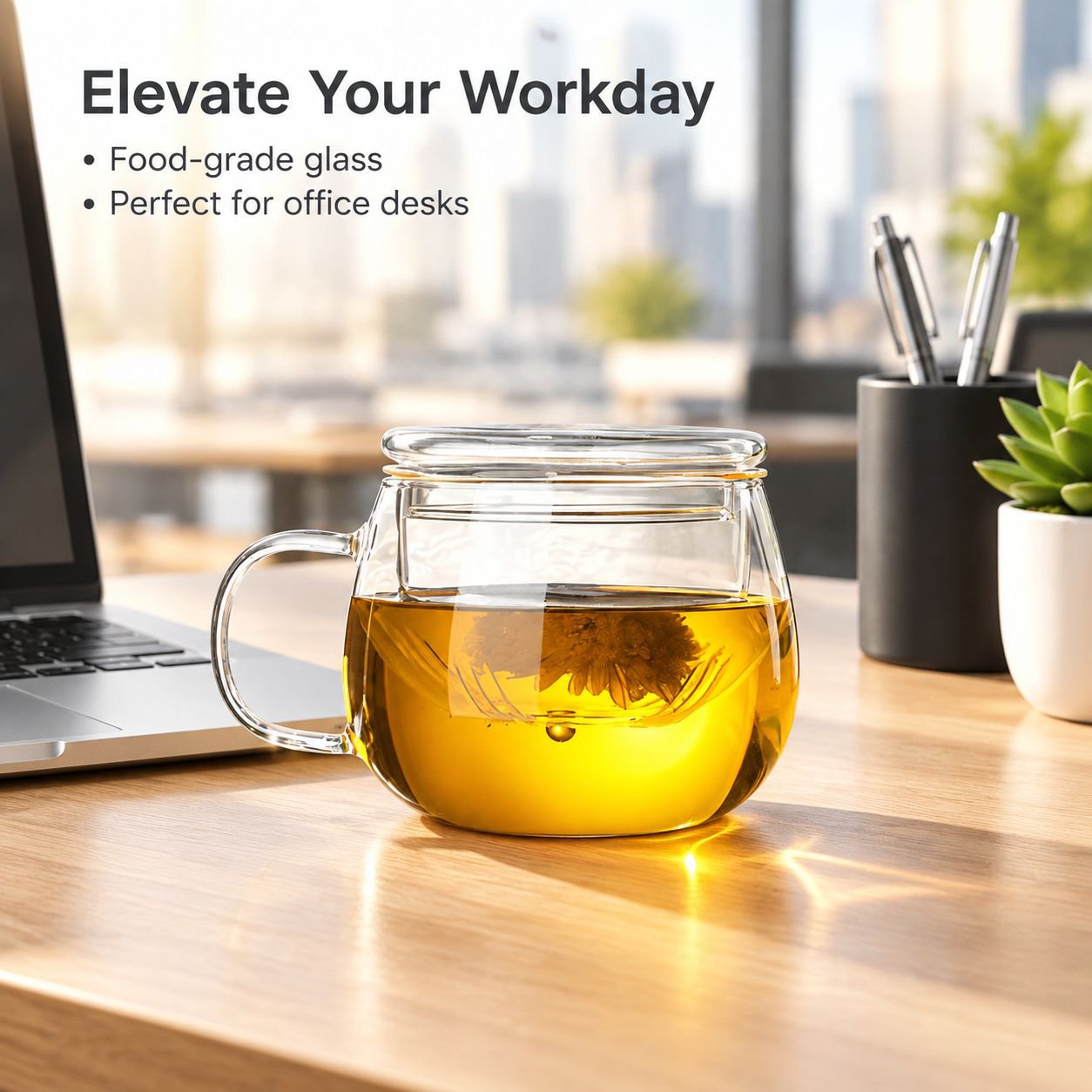 Yuanqu Three-Piece High Borosilicate Glass Tea Brewing Cup
