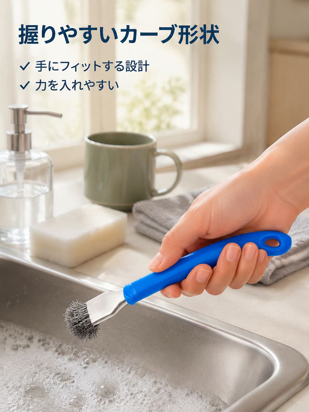 多機能キッチンコンロ用ステンレスブラシクリーナー