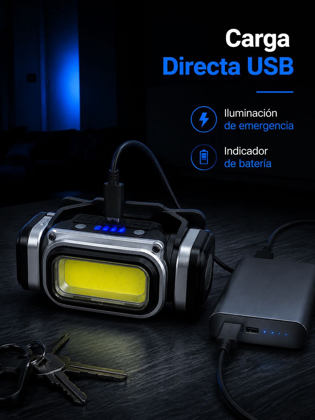 Lámpara de cabeza LED para trabajos nocturnos
