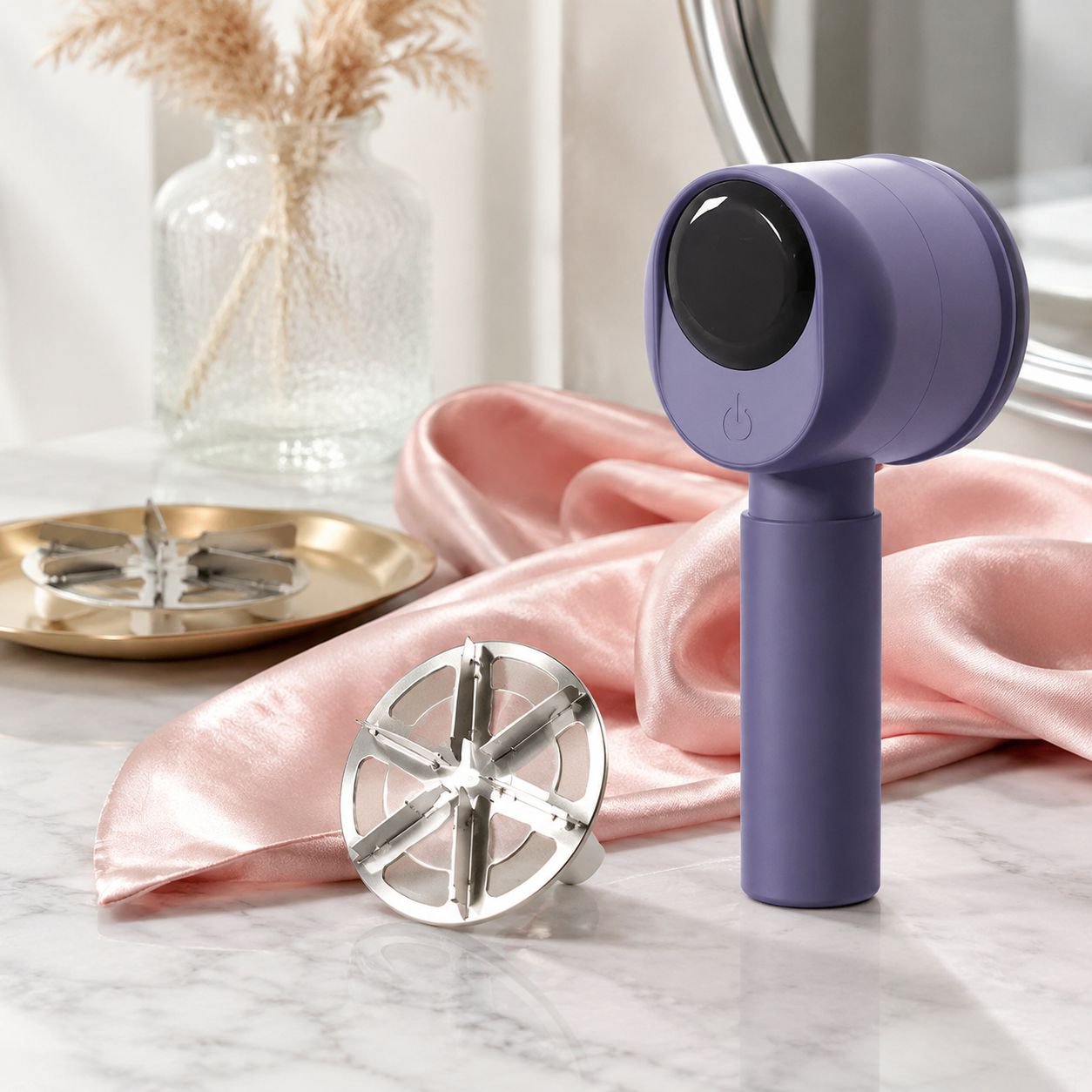 Clothes fuzz shaver removing lint from fabric